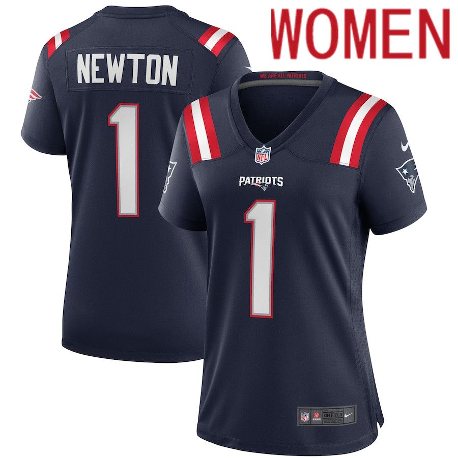 Cheap Women New England Patriots 1 Cam Newton Nike Navy Game NFL Jersey